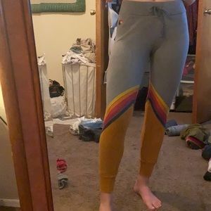 Aviator Nation All Season Stitch 5 Stripe Sweatpant Jogger XS RARE